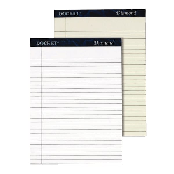 Tops Docket Diamond Ruled Pads, Wide/Legal Rule, 50 White 8.5 x 11.75 Sheets, PK2, 2PK 63975 - main